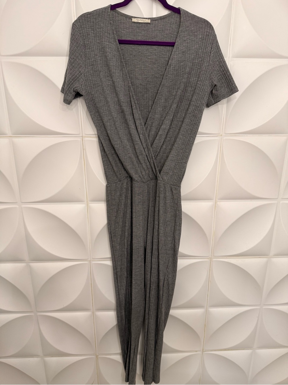 Gray Ribbed Jumpsuit